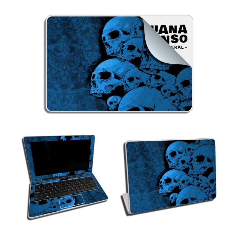 Skin Adhesivo Netbook Conectar Igualdad Juana Manso Blue Skulls
