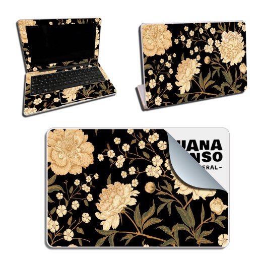 Skin Adhesivo Netbook Conectar Igualdad Juana Manso Dark Flowers