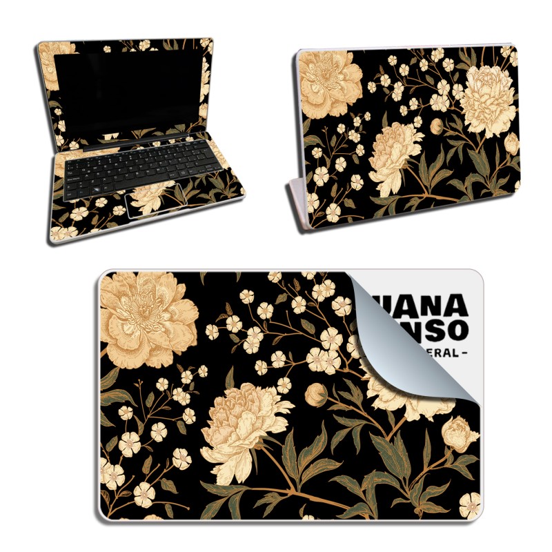 Skin Adhesivo Netbook Conectar Igualdad Juana Manso Dark Flowers