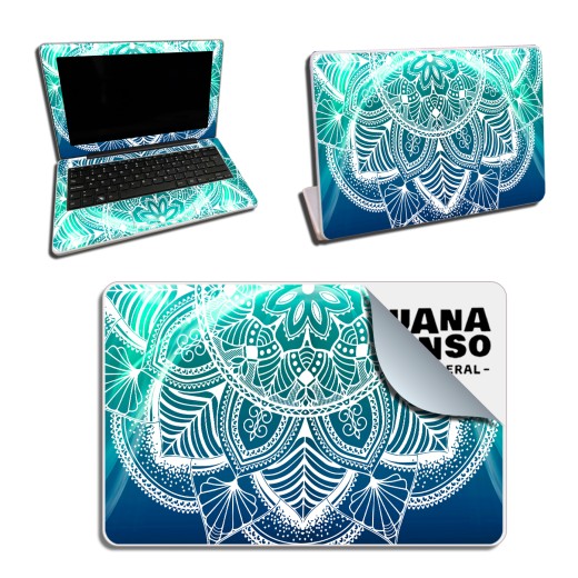 Skin Adhesivo Netbook Conectar Igualdad Juana Manso Mandala Aqua