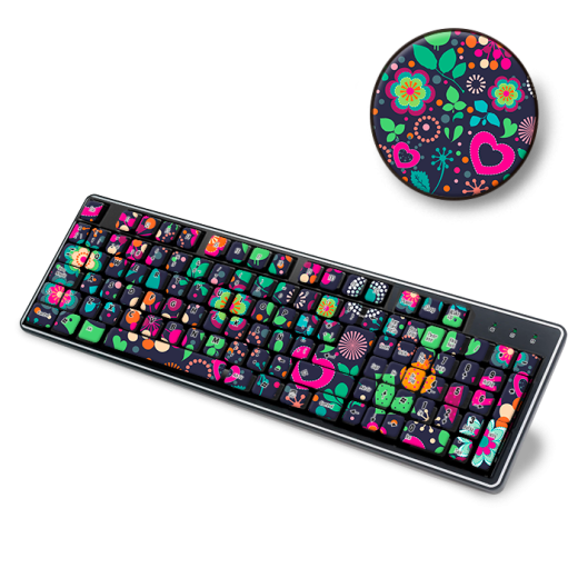 Skin Adhesivo Teclado Love and Flowers