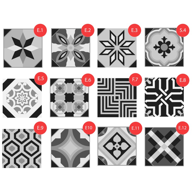 Vinilo Mosaico Adhesivo Evora BW x 12 un.