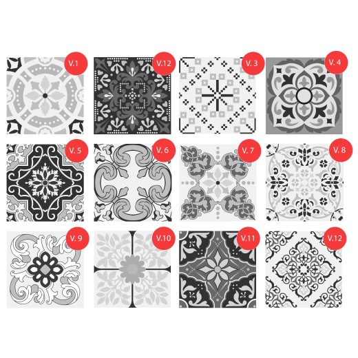 Vinilo Mosaico Adhesivo Verona BW x 12 un.