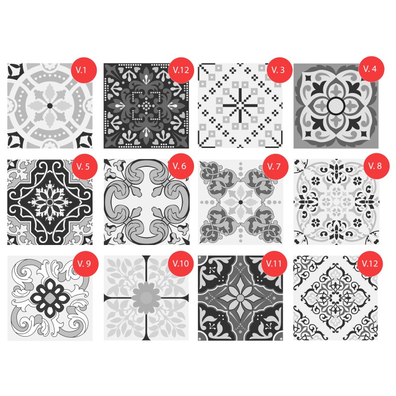 Vinilo Mosaico Adhesivo Verona BW x 12 un.