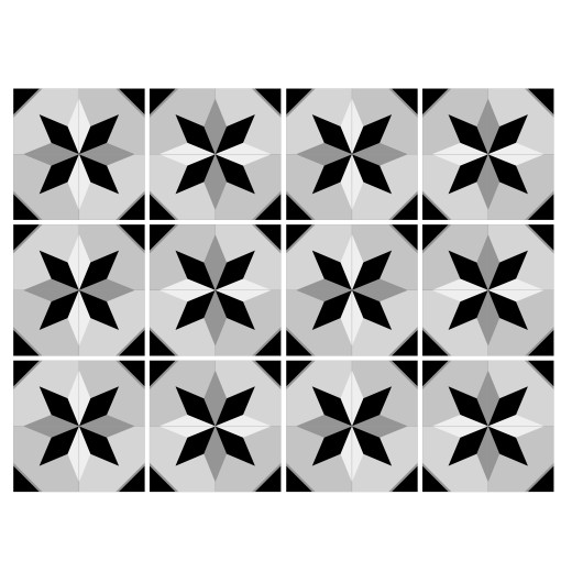 Vinilo Mosaico Adhesivo Black Patio x 12 un.