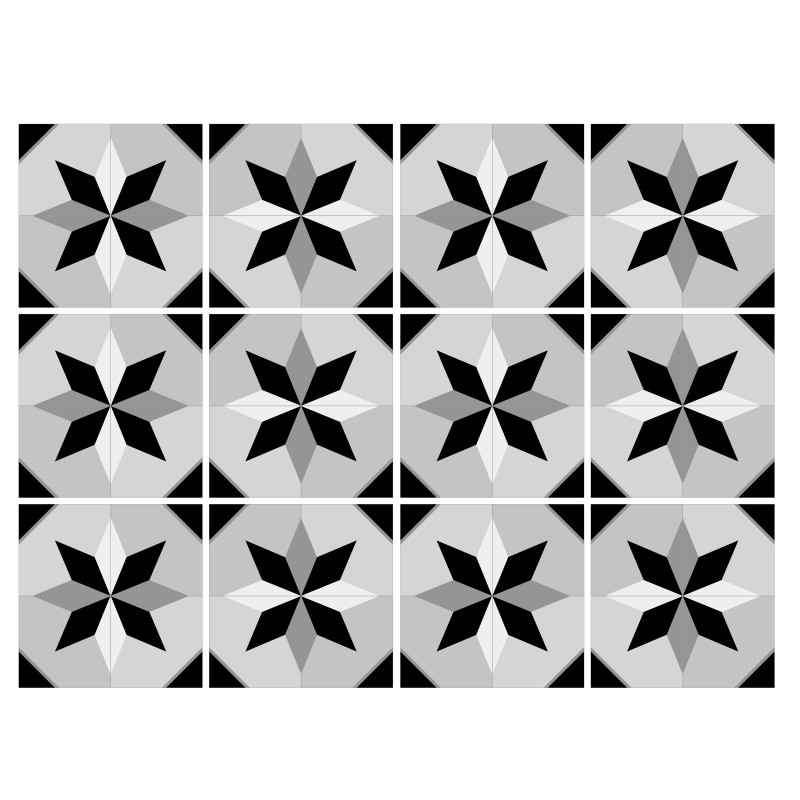 Vinilo Mosaico Adhesivo Black Patio x 12 un.