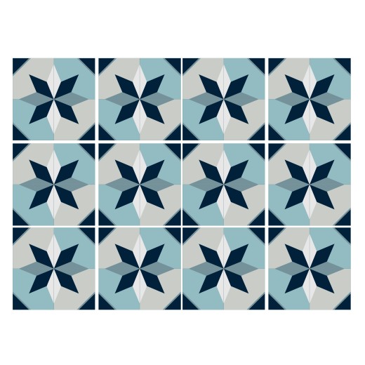 Vinilo Mosaico Adhesivo Blue Patio x 12 un.