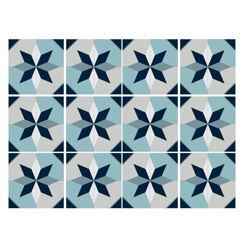 Vinilo Mosaico Adhesivo Blue Patio x 12 un.