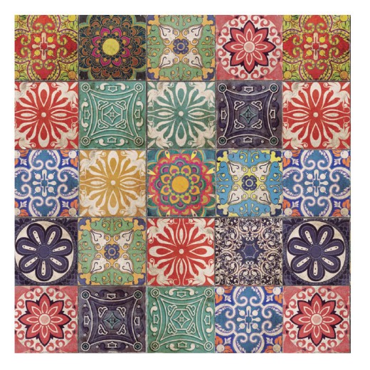 Vinilo Mosaico Adhesivo Mix Multicolor Calcareo x 12 un.