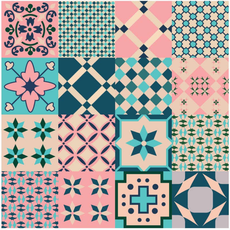 Vinilo Mosaico Adhesivo Old Rose x 12 un.