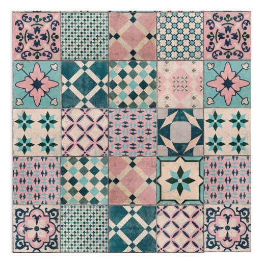 Vinilo Mosaico Adhesivo Old Rose Calcareo x 12 un.