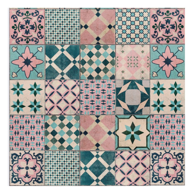 Vinilo Mosaico Adhesivo Old Rose Calcareo x 12 un.