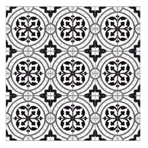 Vinilo Mosaico Adhesivo Palermo B&W x 12 un.