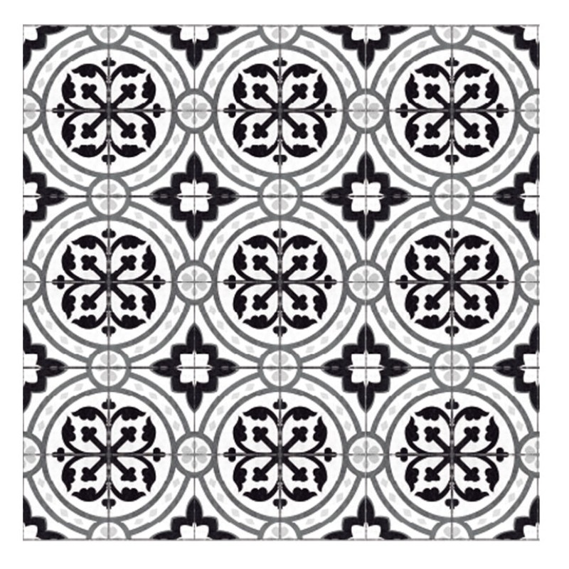Vinilo Mosaico Adhesivo Palermo B&W x 12 un.