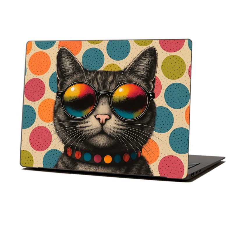 Skin Adhesivo Notebook Gato con Gafas