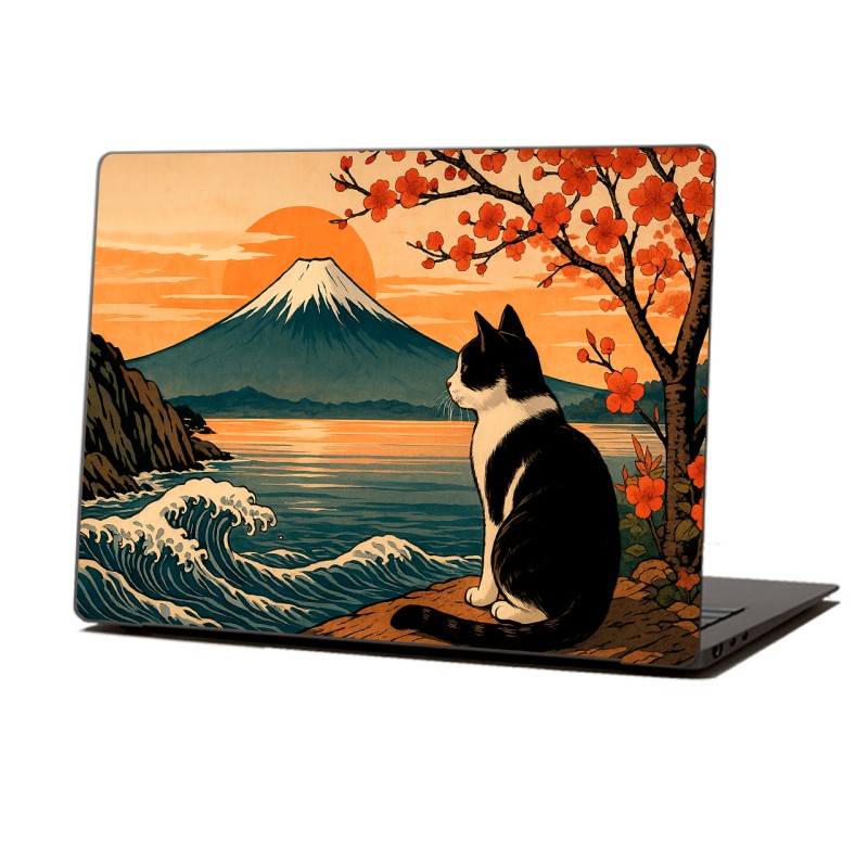 Skin Adhesivo Notebook Great Wave Cat Skin Adhesivo Notebook Great Wave Cat