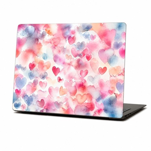 Skin Adhesivo Notebook Watercolor Hearts