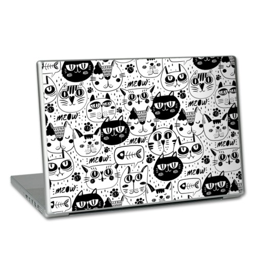 Skin Adhesivo Notebook BW Cats