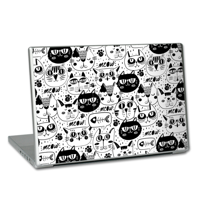 Skin Adhesivo Notebook BW Cats